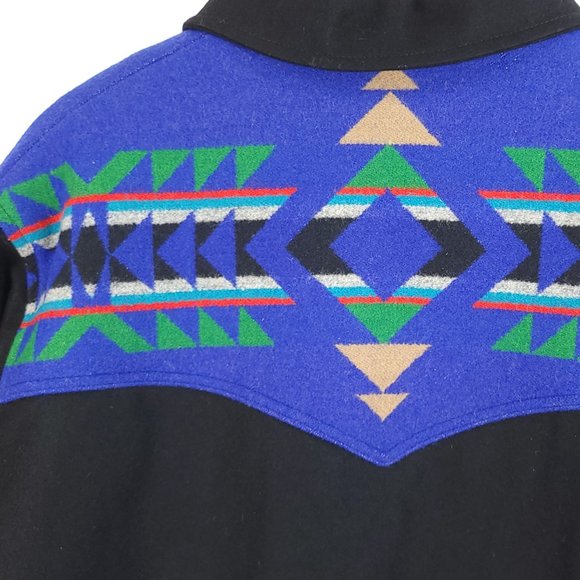 Vtg Pendleton Jacket Men's XL High Grade Westernwear Wool Aztec Design Zip Front - Picture 7 of 11